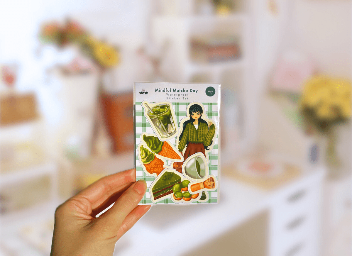 Mindful Matcha Day Sticker Set (Waterproof)