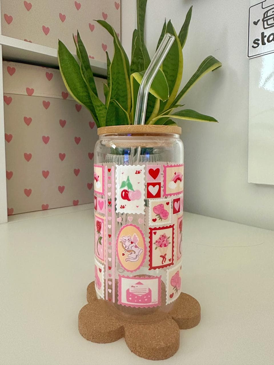 Valentine's Stamp 16 oz Tumbler