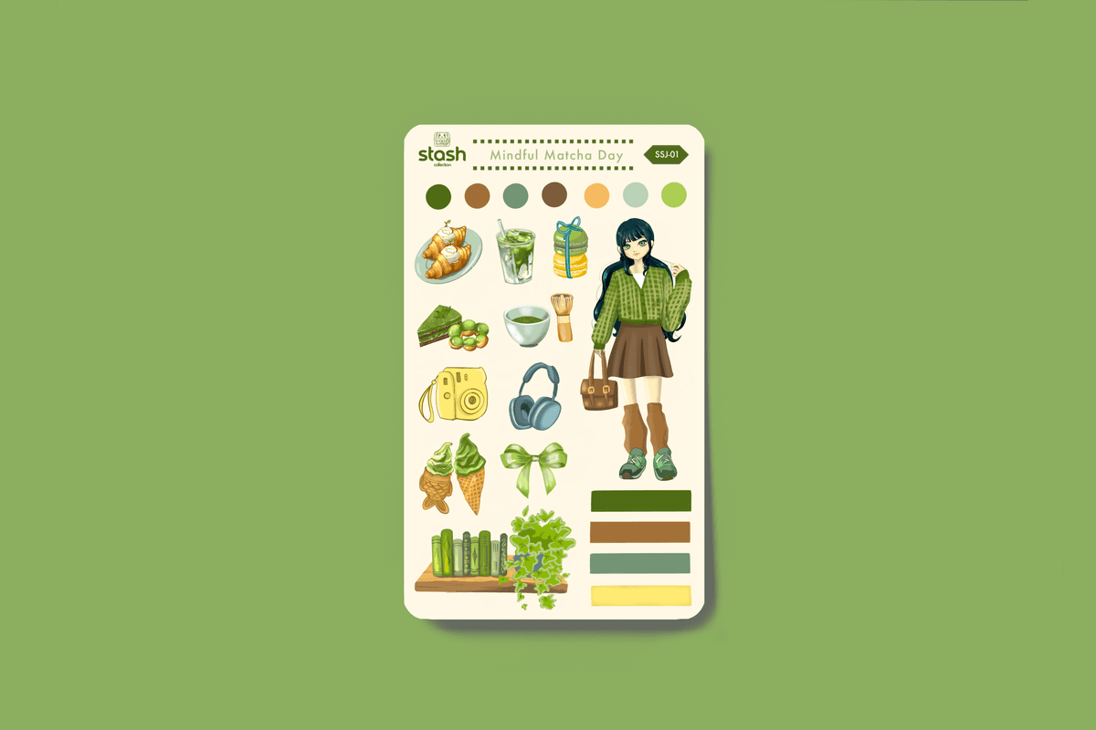 Mindful Matcha Day Sticker Sheet