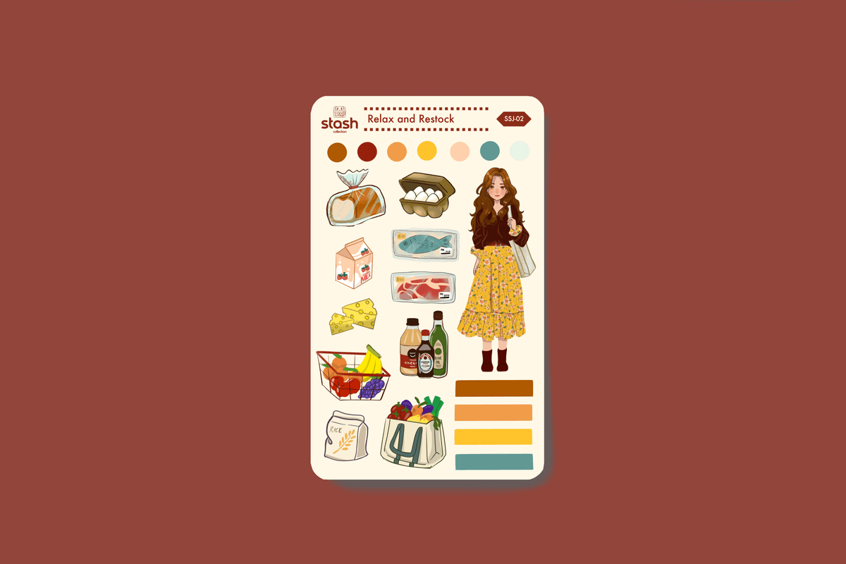 Relax and Restock Sticker Sheet